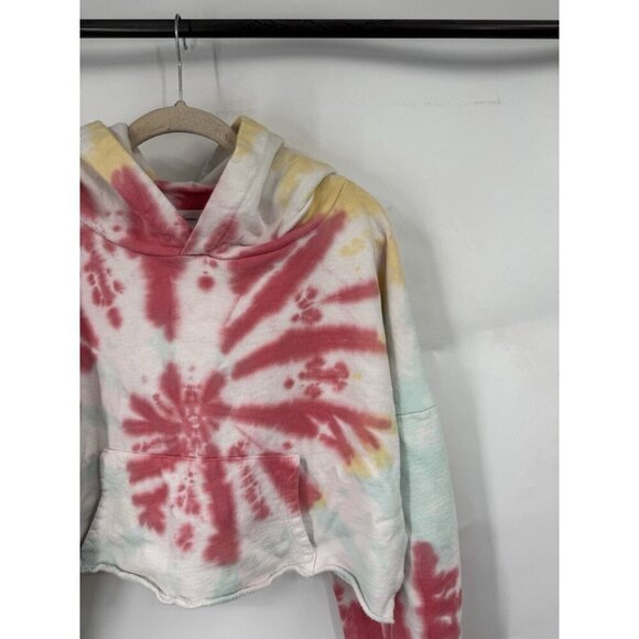 Lovers & Friends Tie Dye Cropped Hoodie Sweatshirt Women Medium Colorful Hippie - Picture 7 of 9